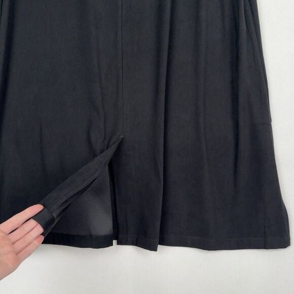 Vtg CJ Banks Dress Womens 18W Plus Black Midi Winter Nature Scene Modest Jumper - Picture 10 of 16